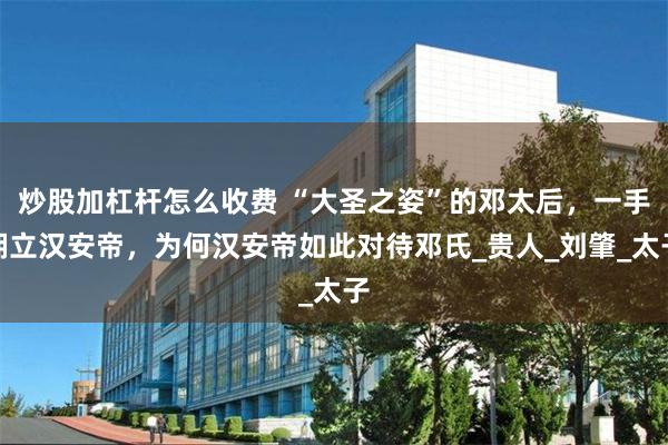 炒股加杠杆怎么收费 “大圣之姿”的邓太后，一手拥立汉安帝，为何汉安帝如此对待邓氏_贵人_刘肇_太子